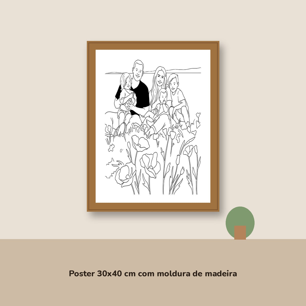Retrato de família ilustrado, a partir das vossas fotografias