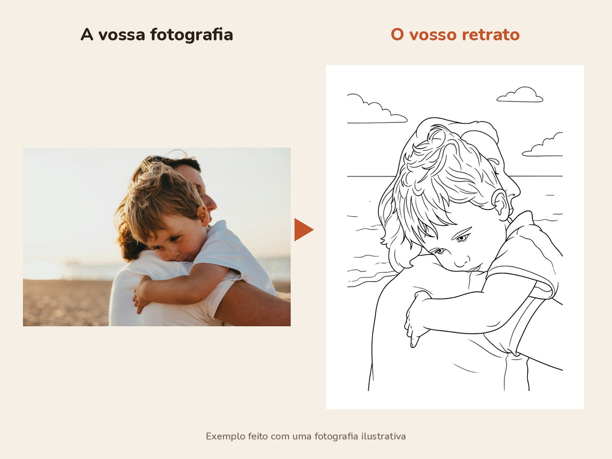 Retrato de família ilustrado, a partir das vossas fotografias
